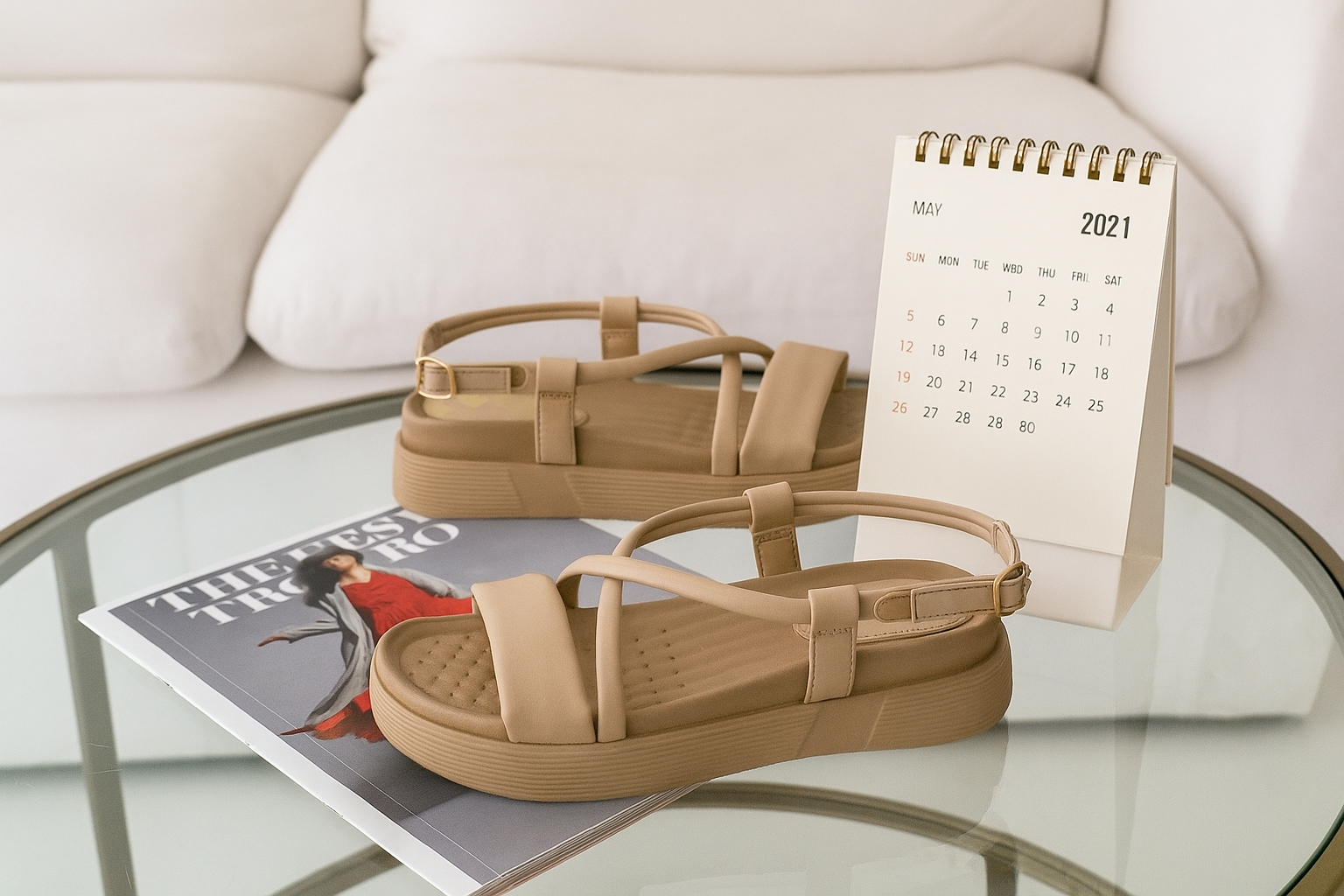 Roxy Back Elastic Wedge Sandals