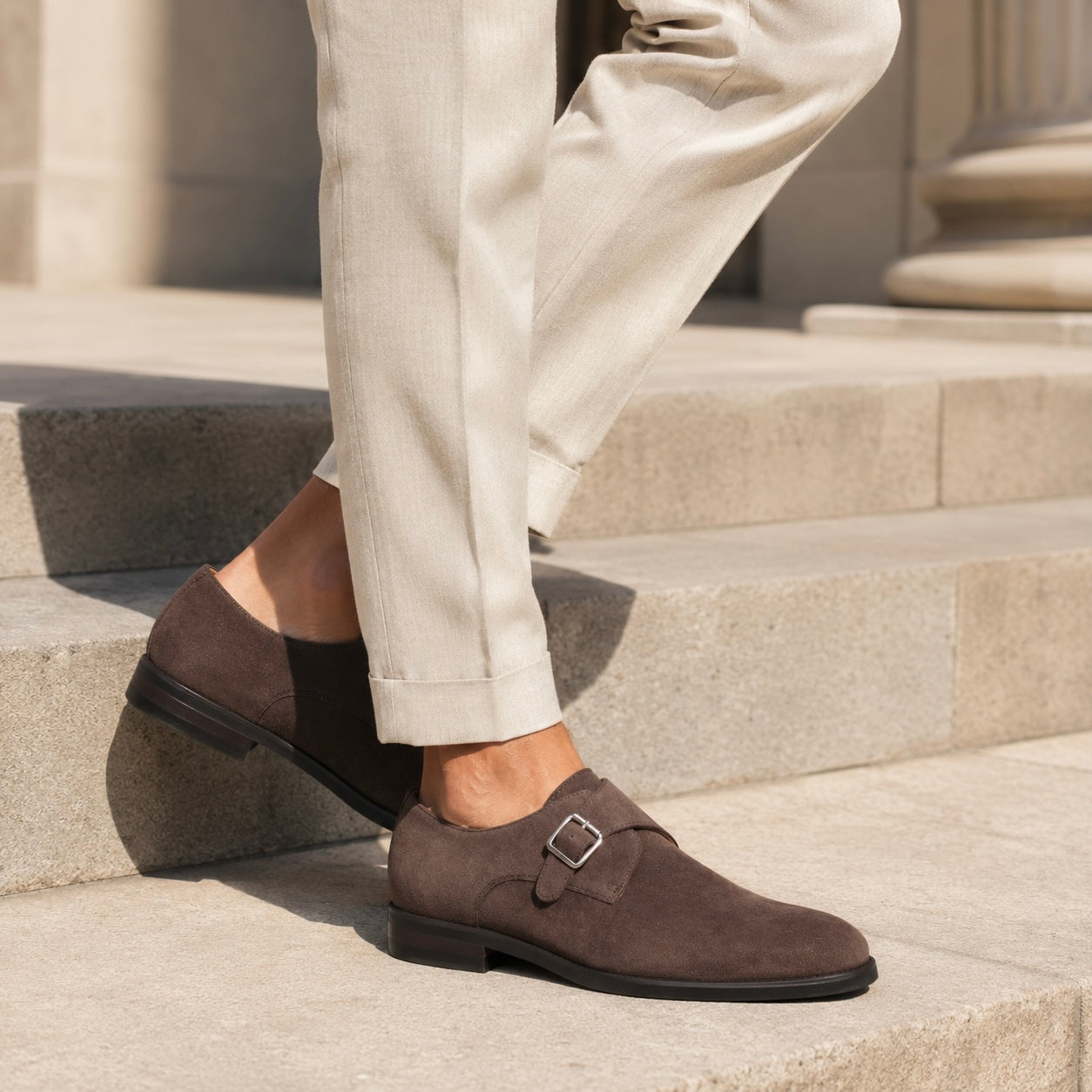 Salvatore Suede Leather Monk Strap