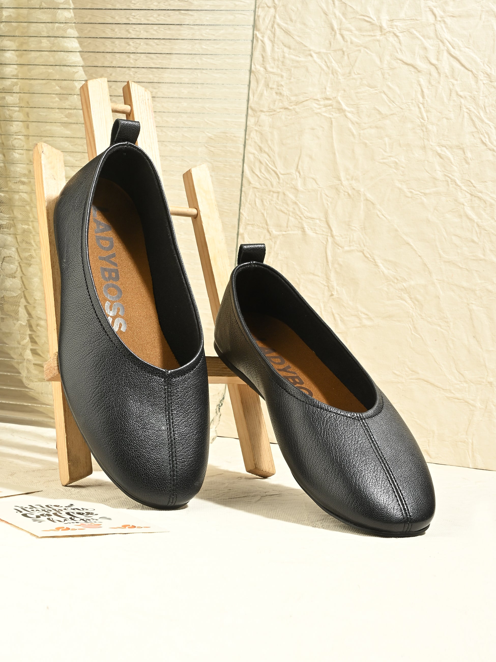 Renova Leather Cushioned Ballerinas