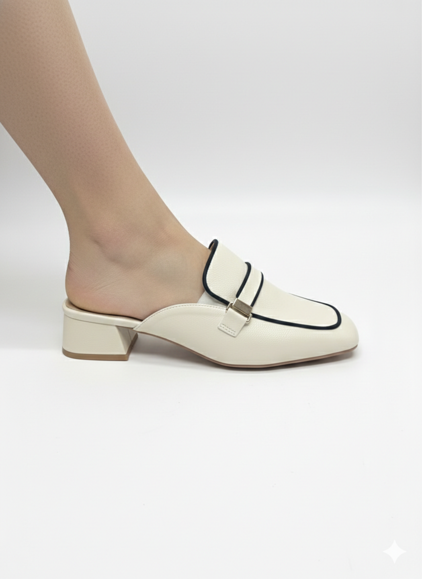 Antoine Premium Back Open Block Heel Mules - The Heels India