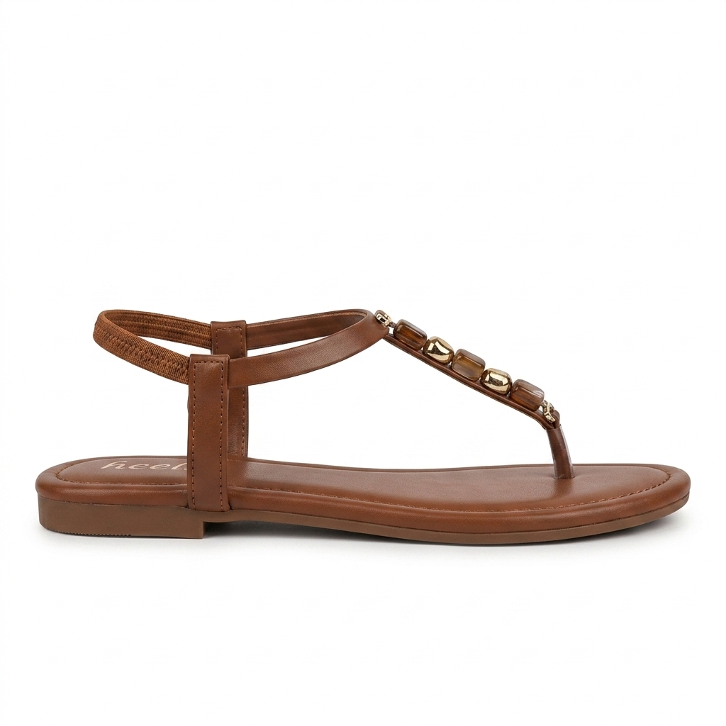 Kia Cushioned Back Elastic Embellished Sandals
