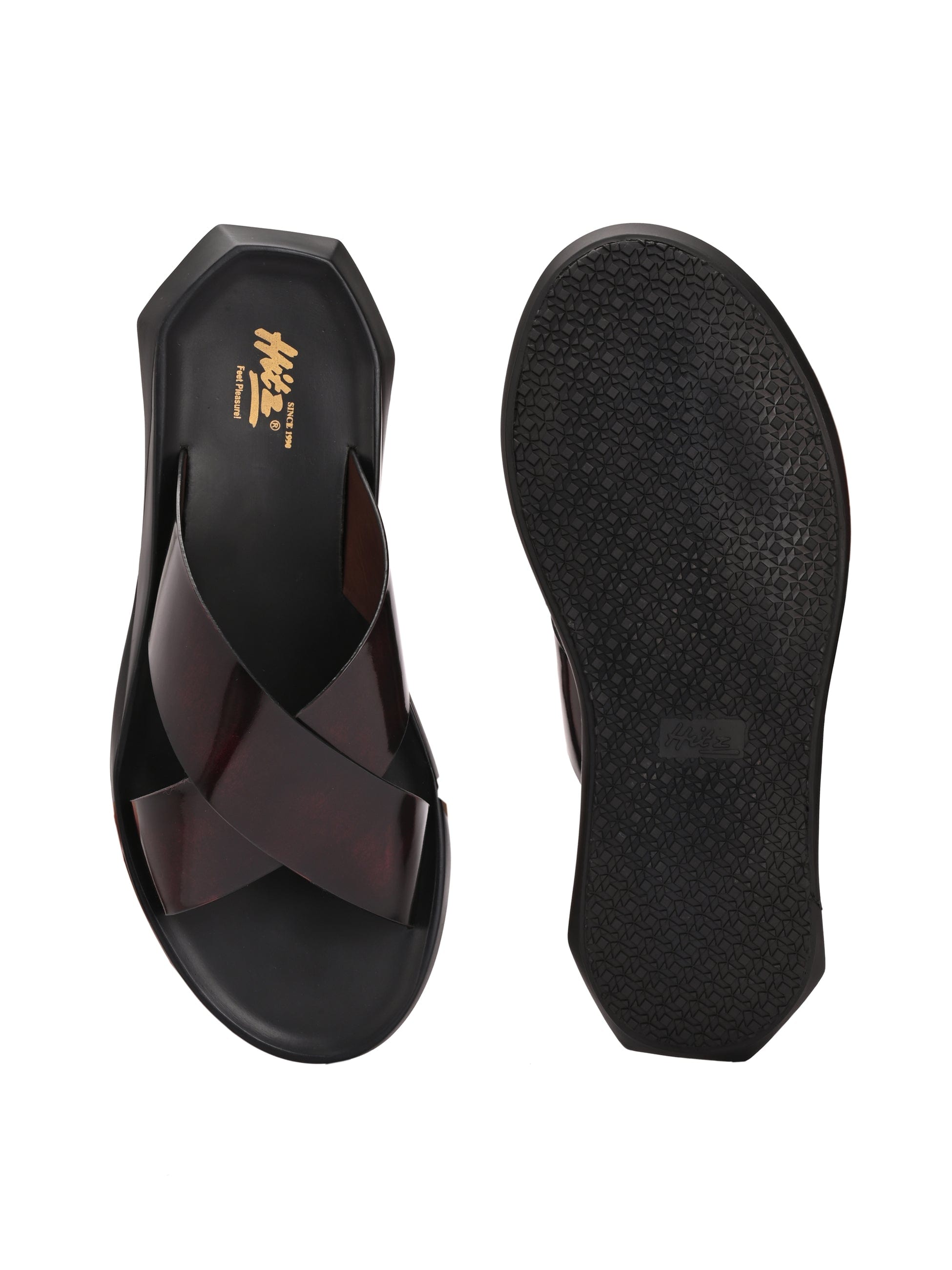 Rocha Cross Leather Slippers