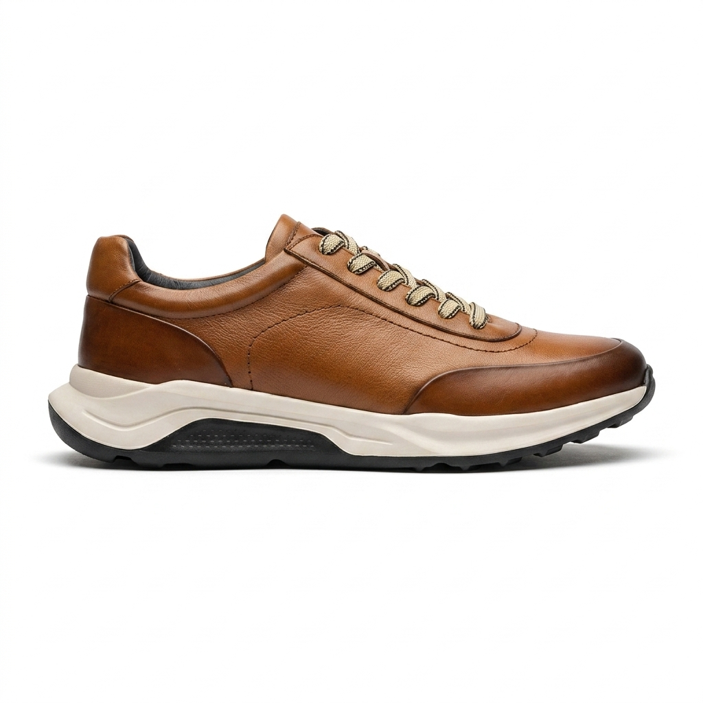 Kai Premium Leather Lace Up Sneakers