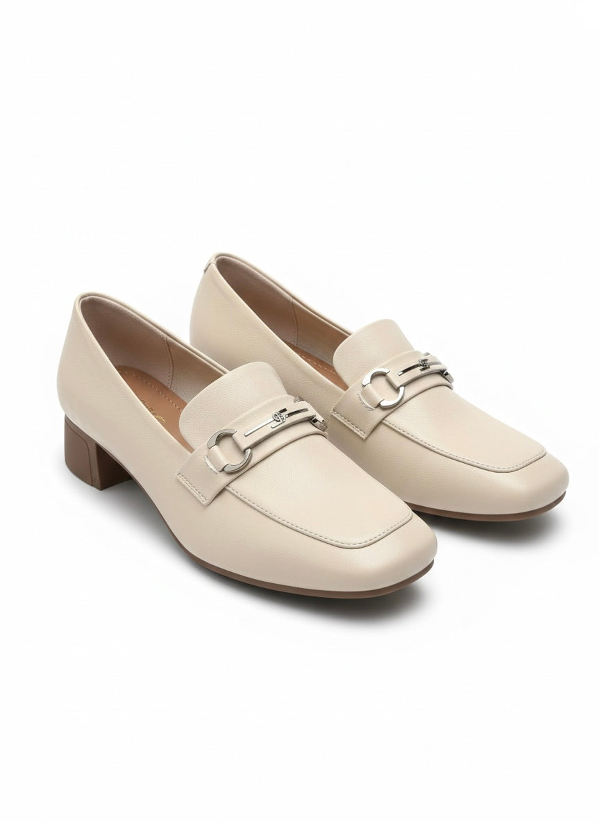 Sofiya Premium Leather Heel Formal Loafers - The Heels India