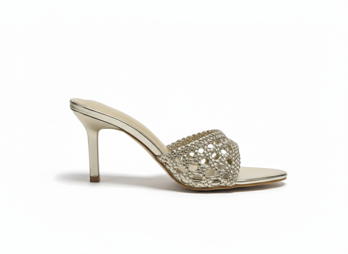 Kim Mesh Slip On Kitten Heels