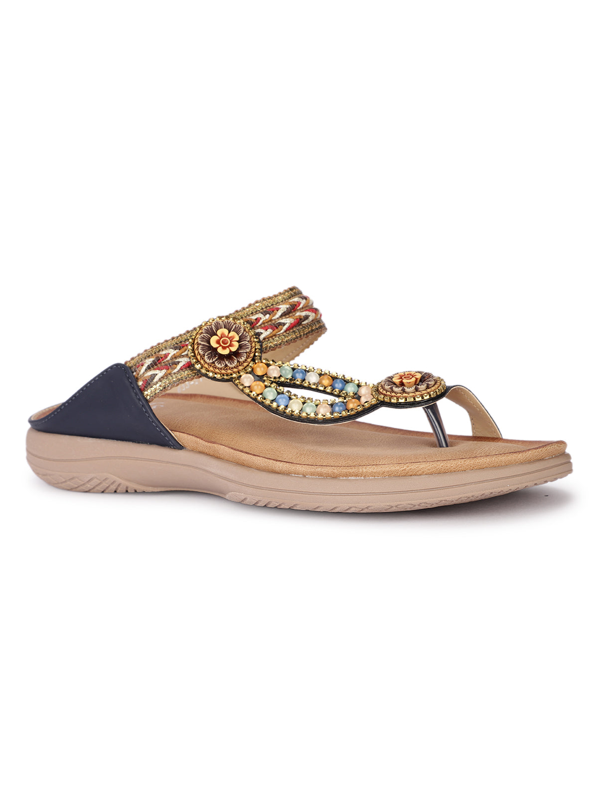 Eos Embroidered Cushioned Slippers - The Heels India