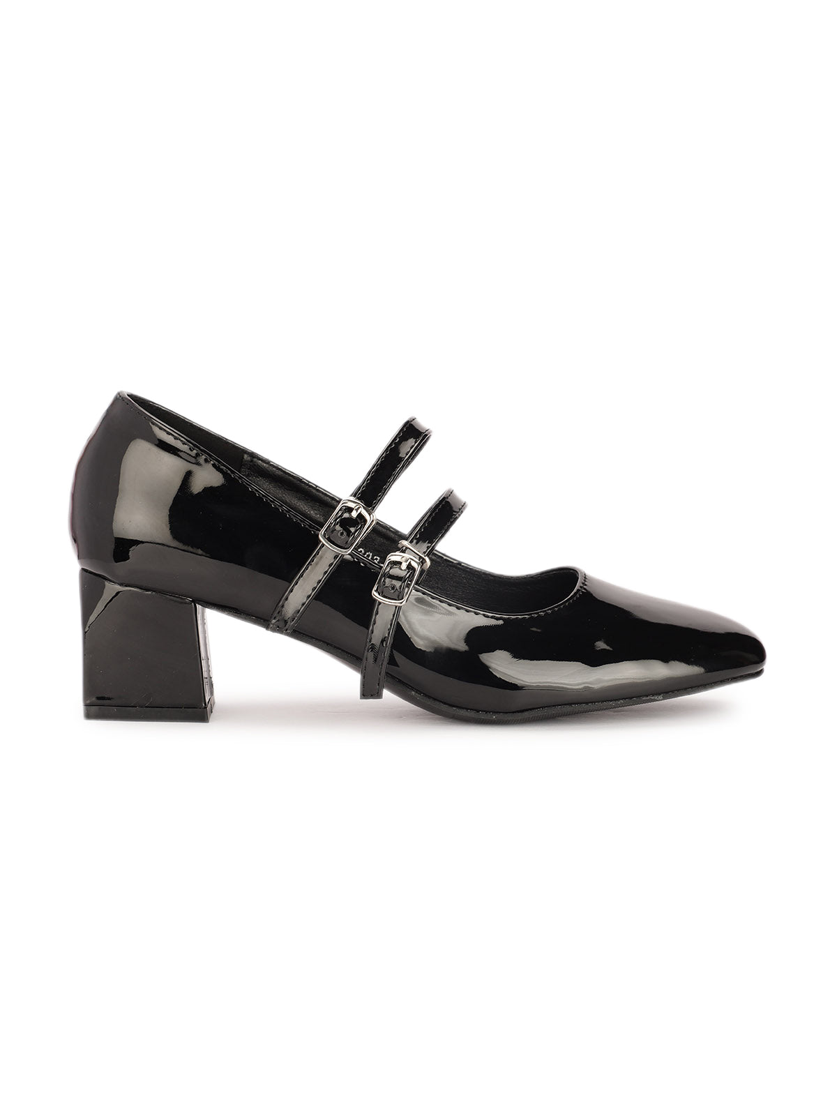 Beryl Patent Block Heel Strap Shoe