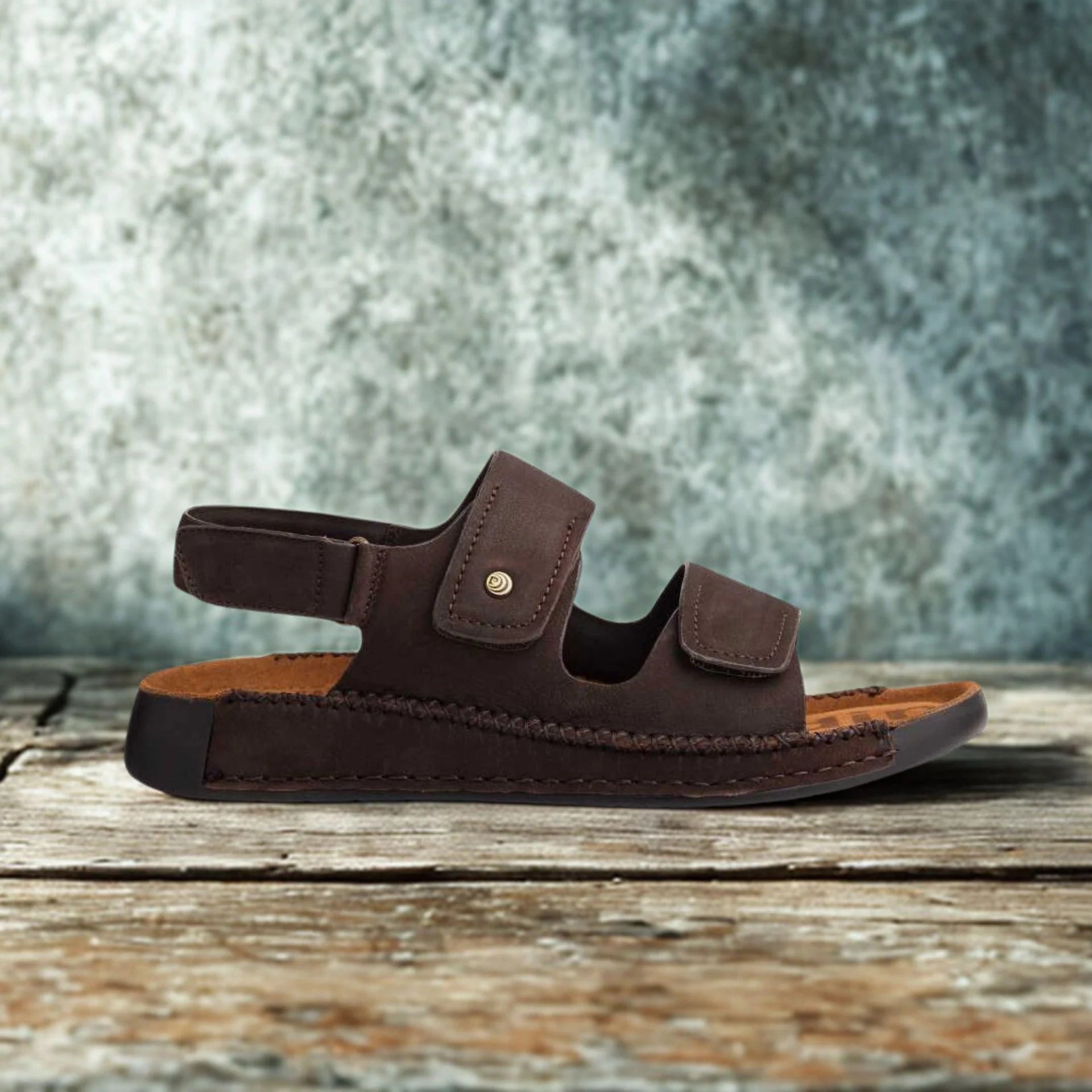 Double Strap Nubuck Leather Sandals