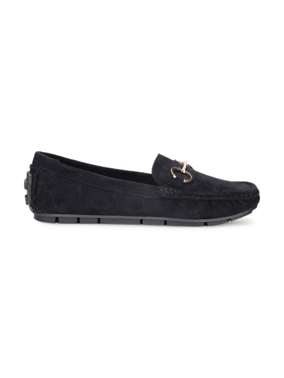 Olivia Suede Buckled Winter Loafers - The Heels India