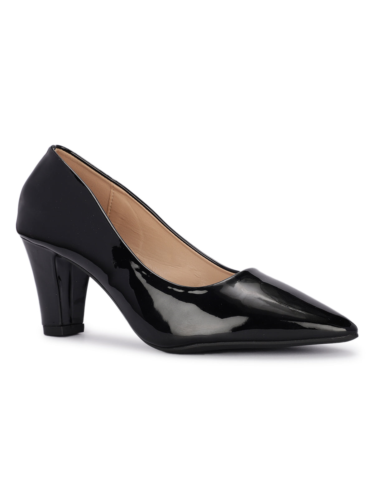 Nuvina Patent Block Heel Stilettoes