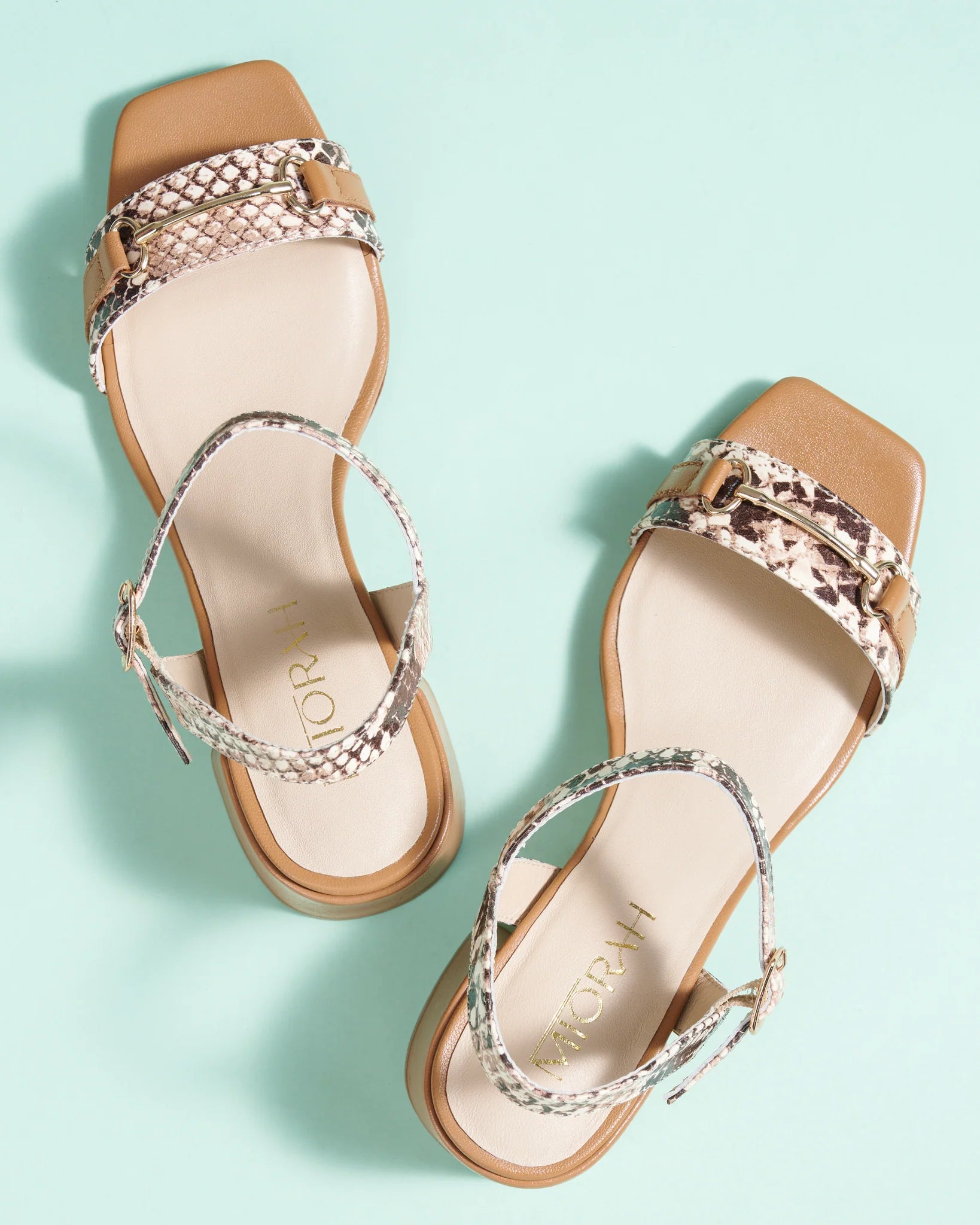 BELLA Premium Leather Ankle Strap Block Heel Sandals - The Heels India