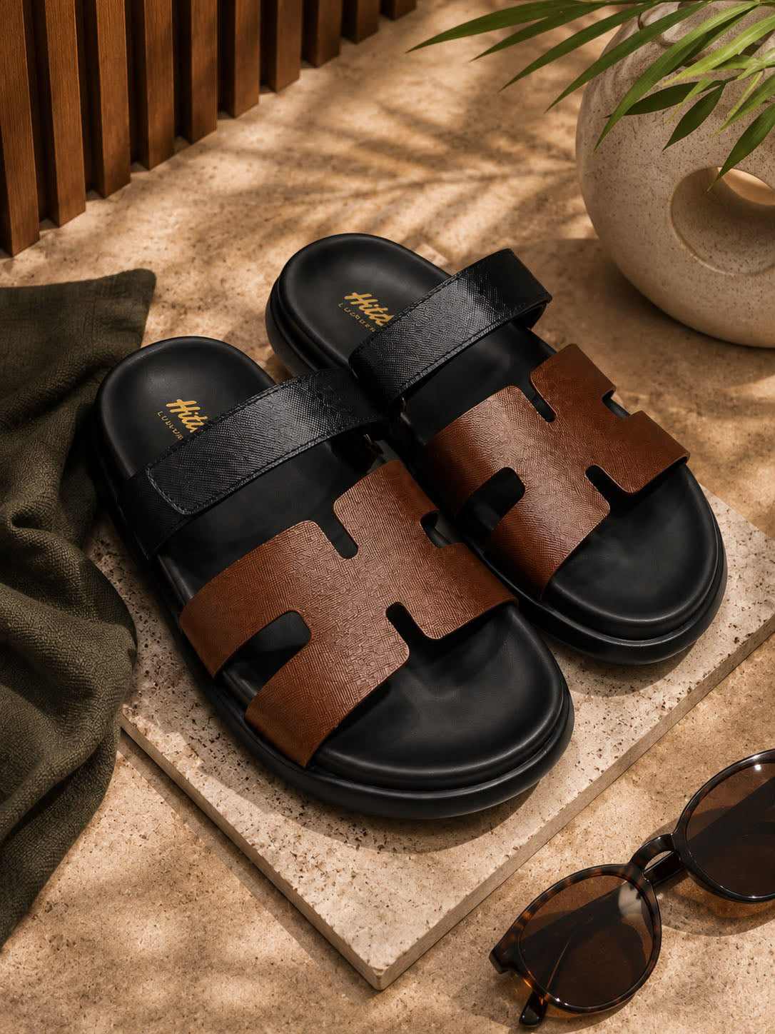 Adams Leather Cushioned Slippers