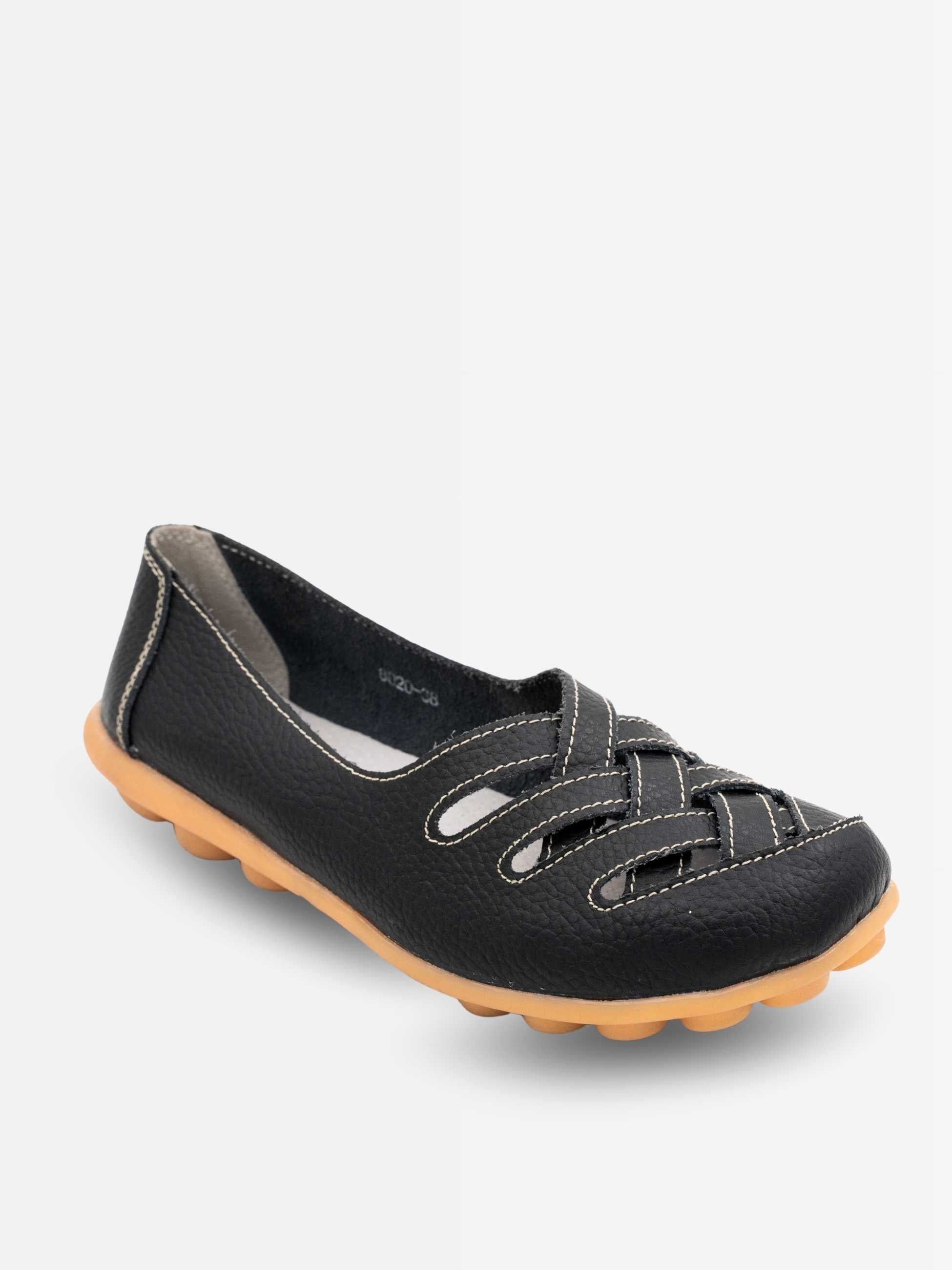 Zuri Criss Cross Leather Loafers