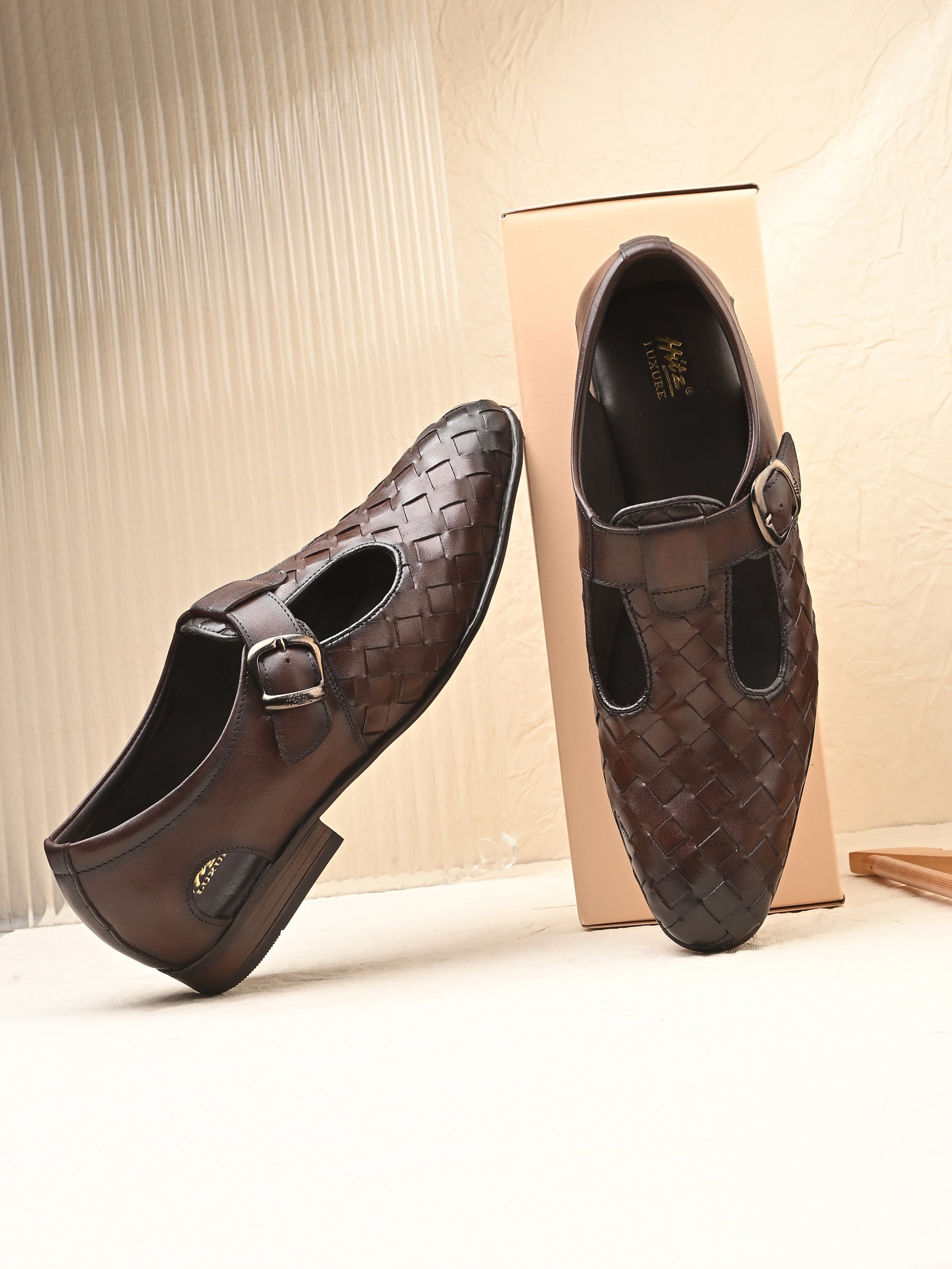 Armado Leather Ethnic Roman Sandals - The Heels India