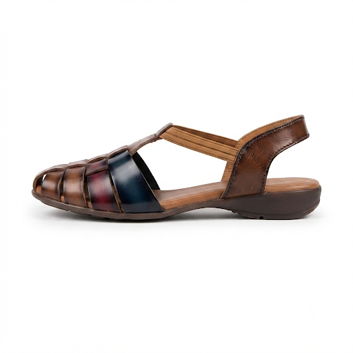 Alvira Ethnic Leather Roman Sandals