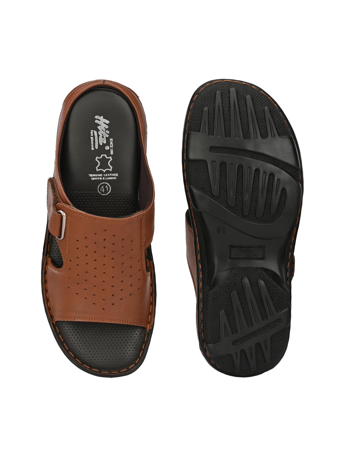 Declan Leather Velcro Cushion Slippers