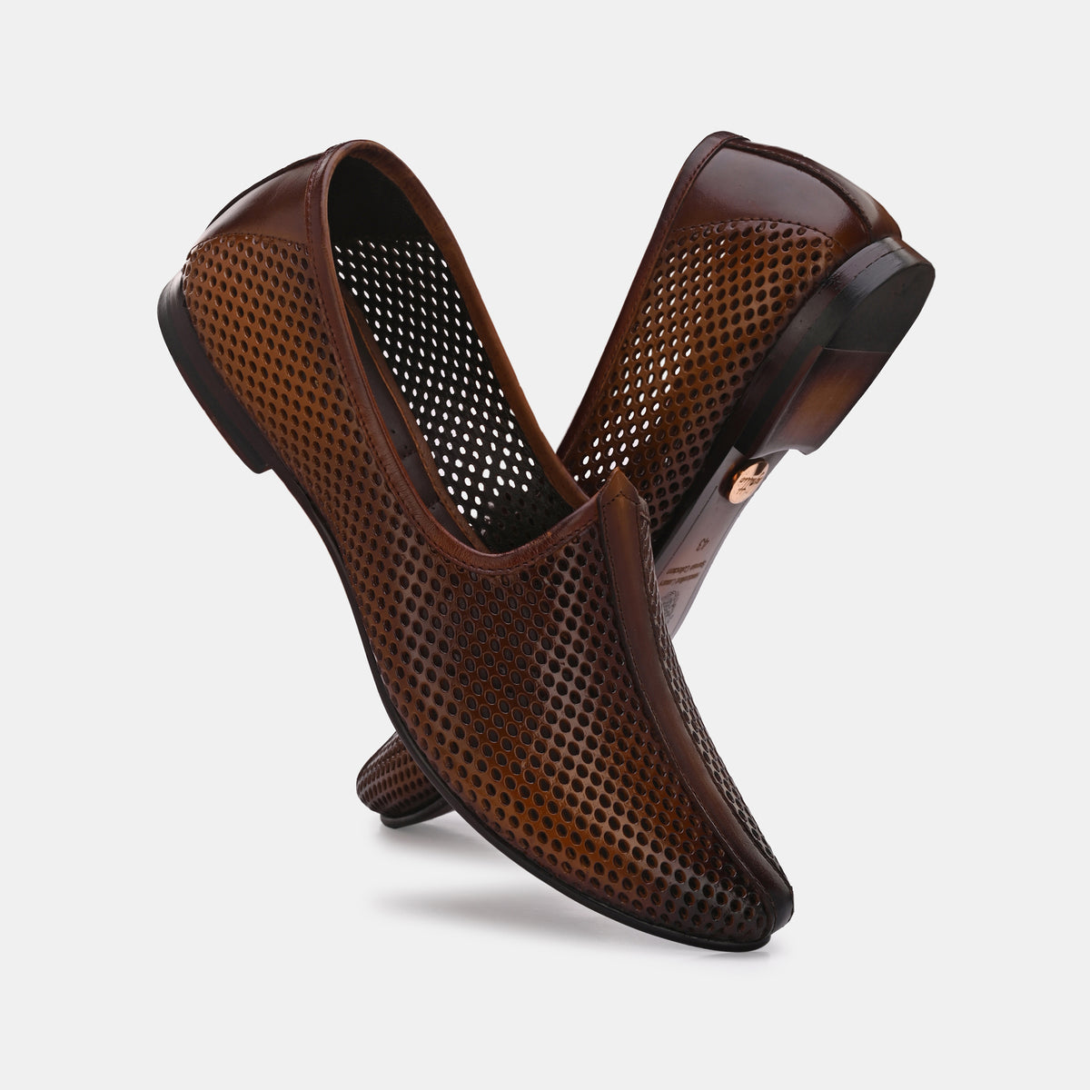 Diana Tan Handcrafted Leather Juttis - The Heels India