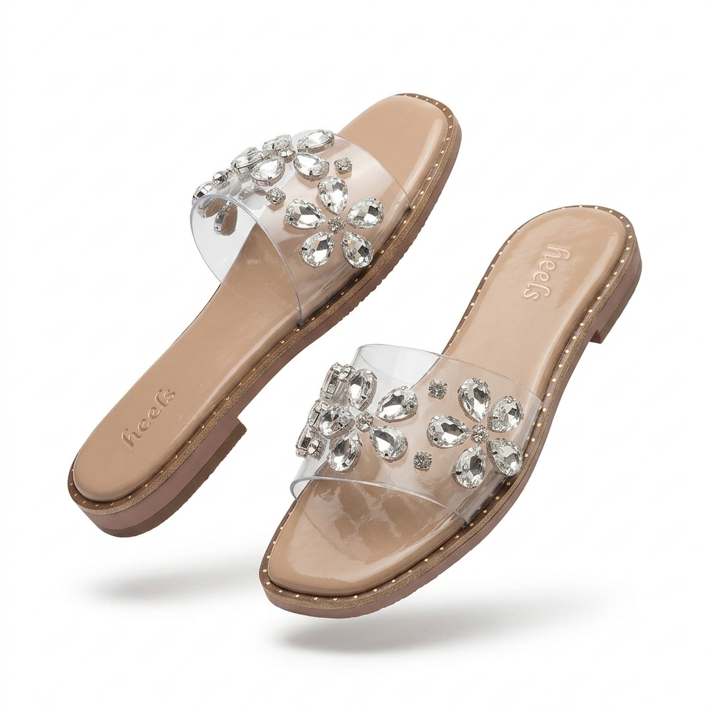 Kiya Embellished Summer Flat Sliders