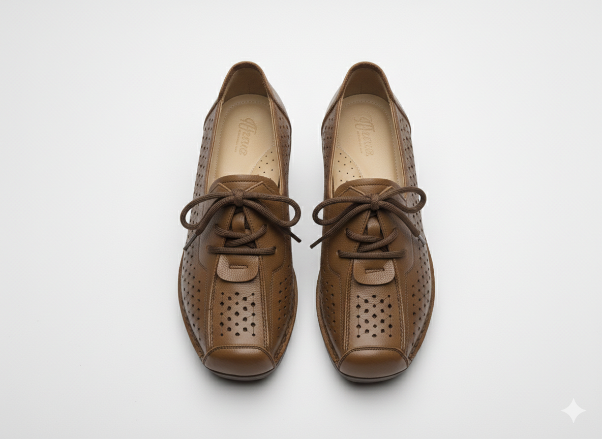 Patricia Premium Leather Lace Up Wedge Heel Loafers