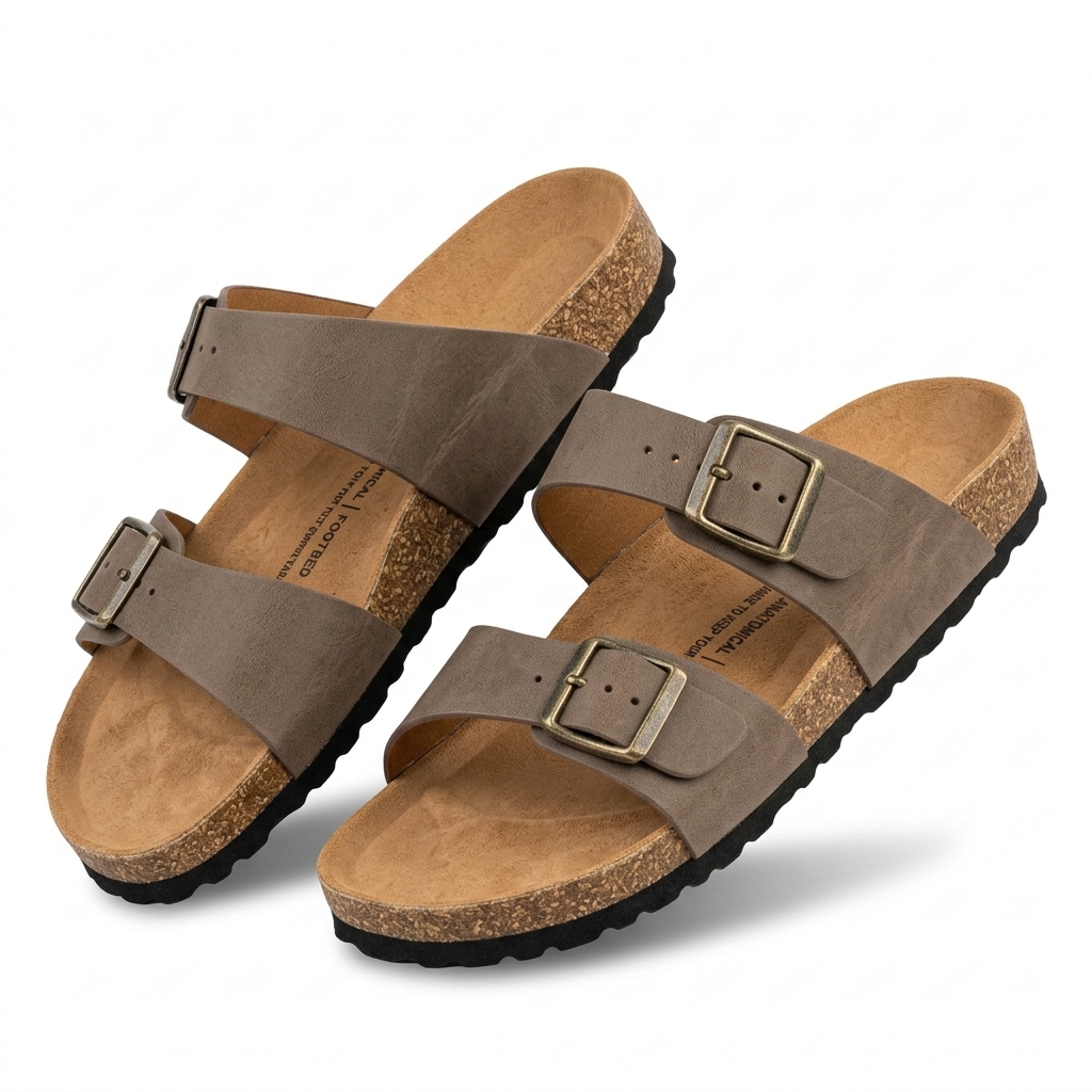 Brianna Double Strap Cork Summer Sliders