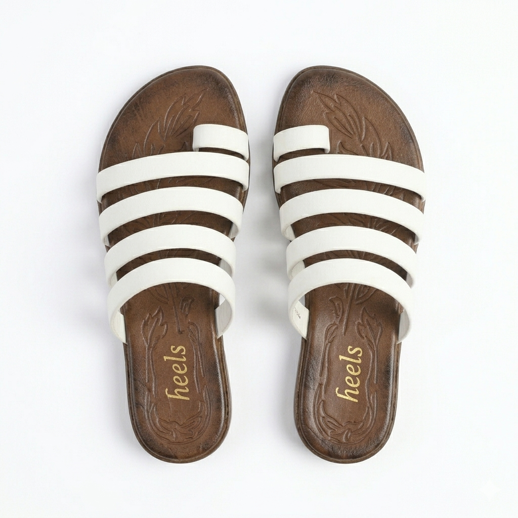 Joy Leather Thumb Strap Flat Slippers
