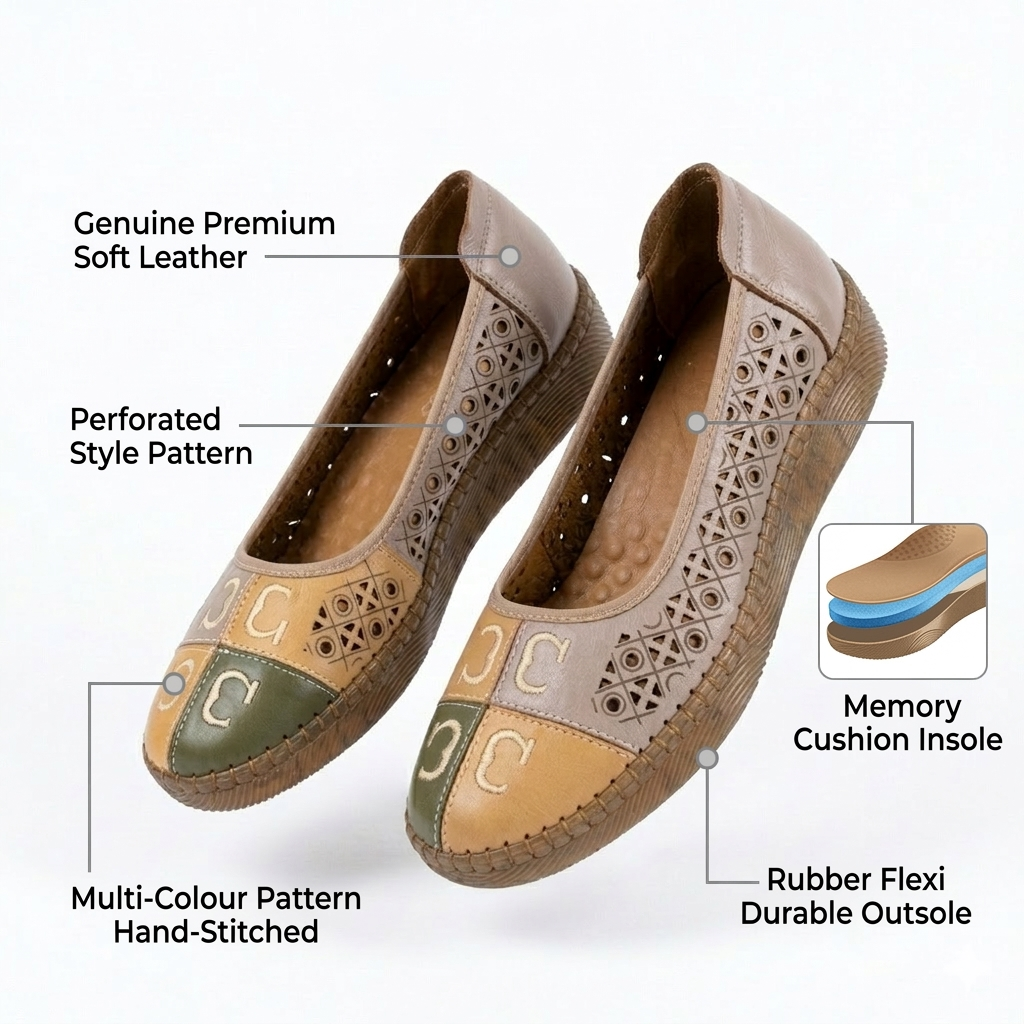 Odette Premium Leather Multy Comfort Ballerinas