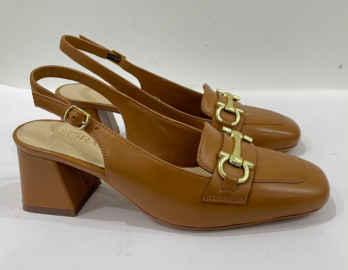 Allure Leather Sling Back Heels