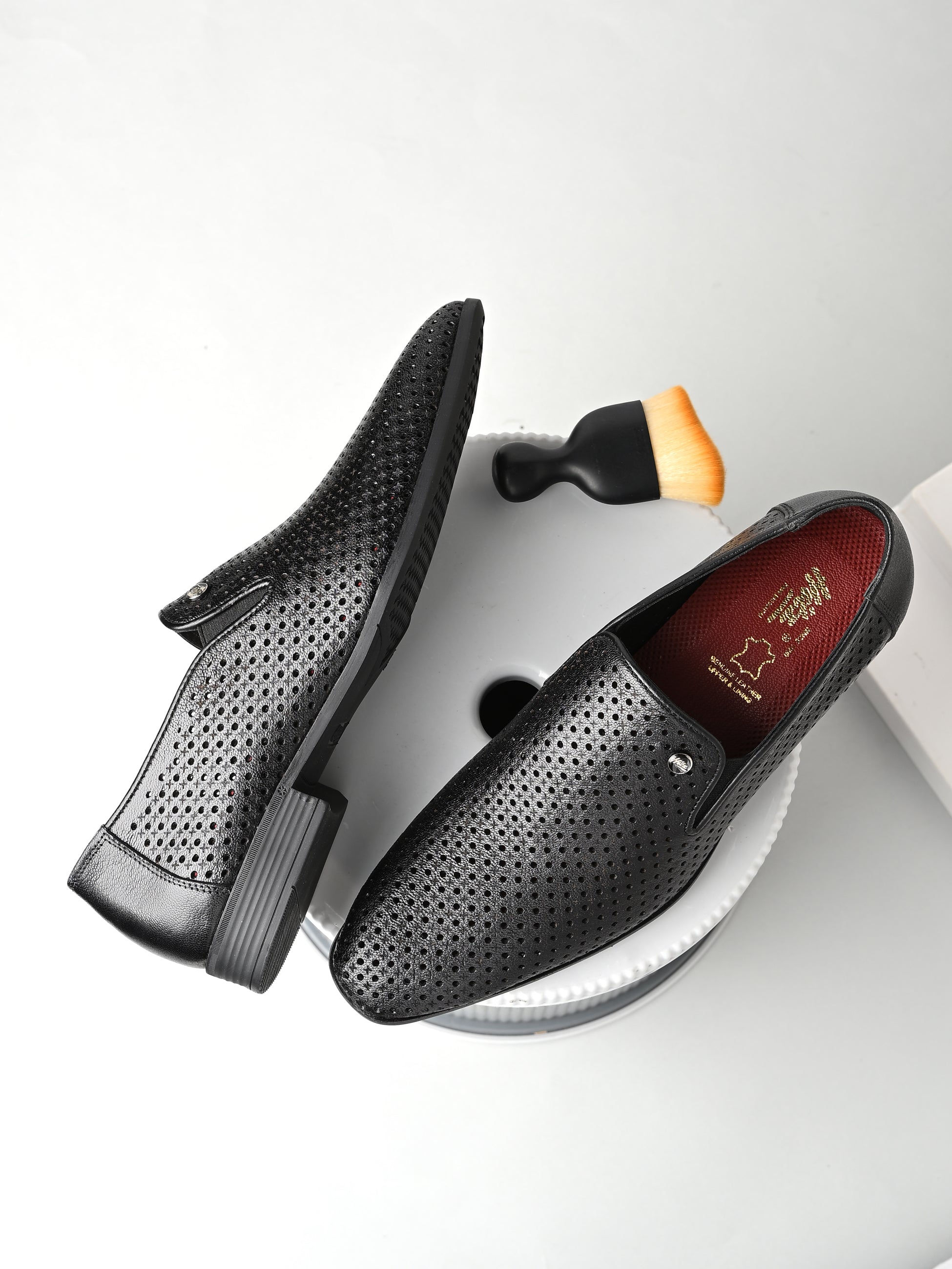Kyros Perforated Leather Mocassins - The Heels India