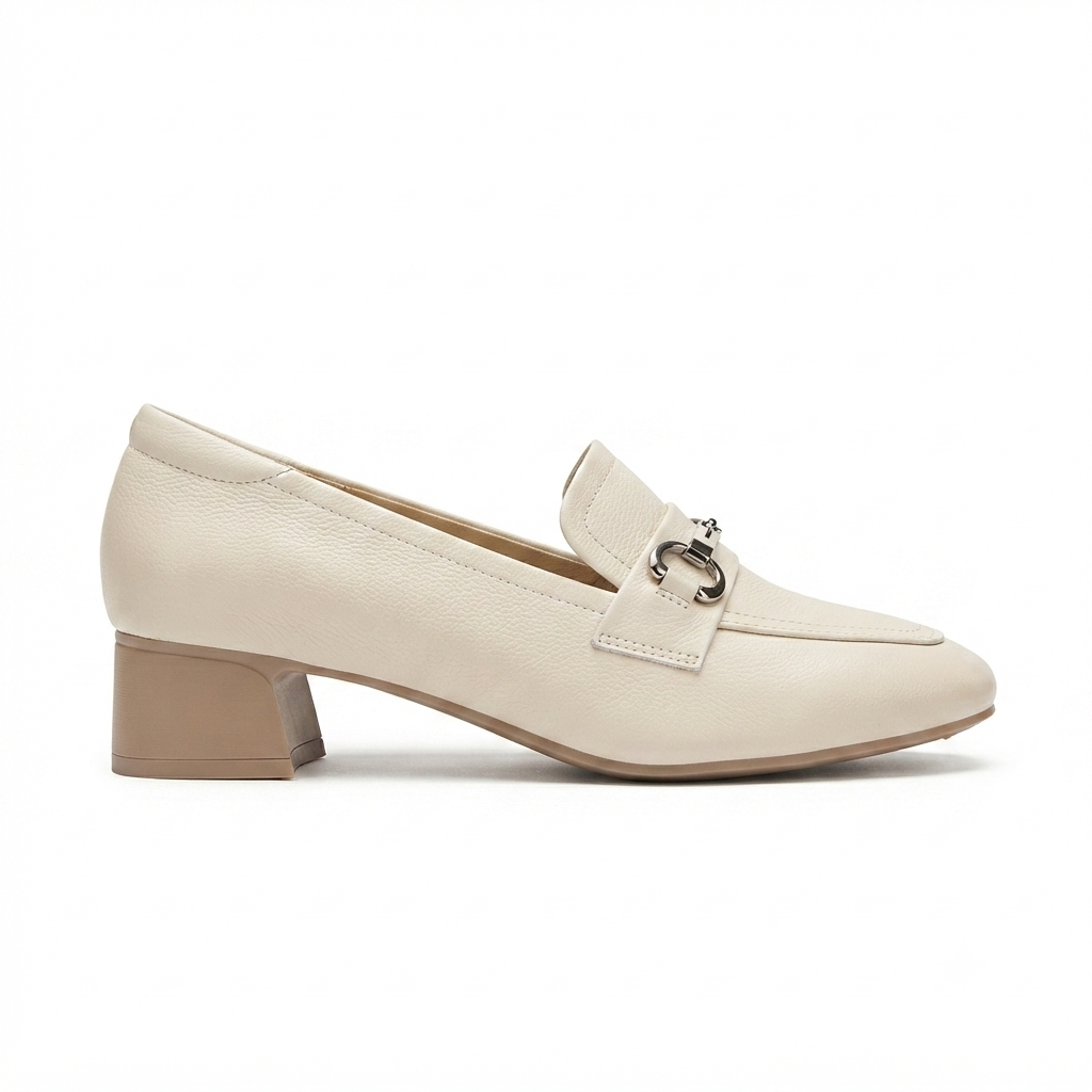 Melissa Premium Leather Block Heel Loafers