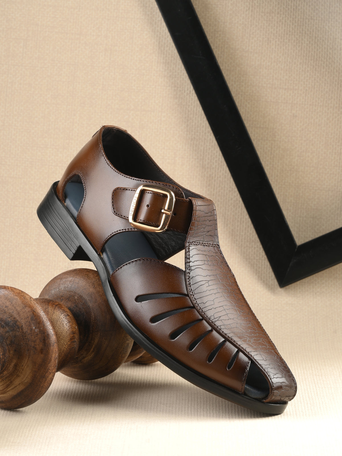 ethnic leather roman sandals for men