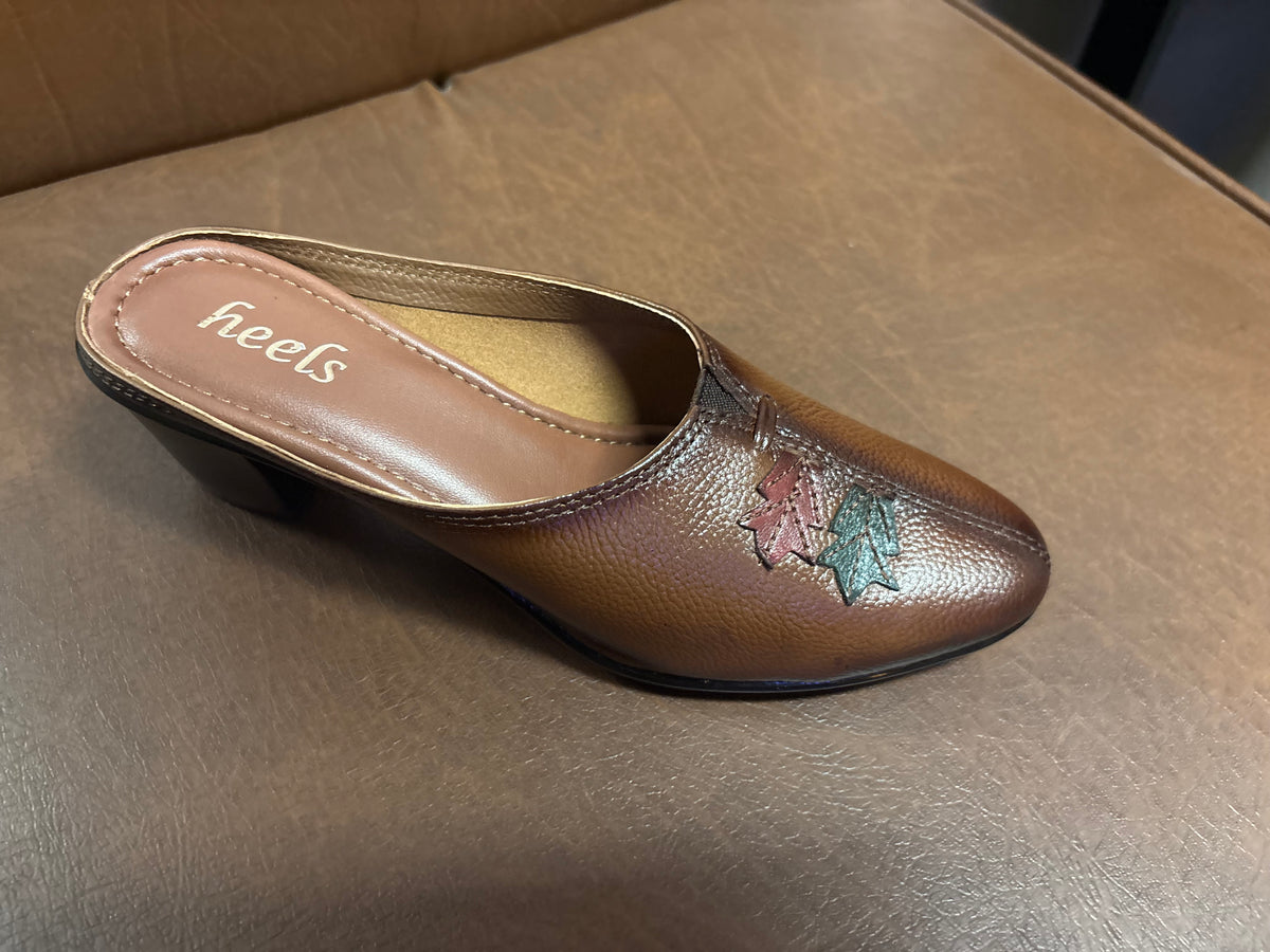 Autumn 2.0 Leather Back Open Block Heel Mules