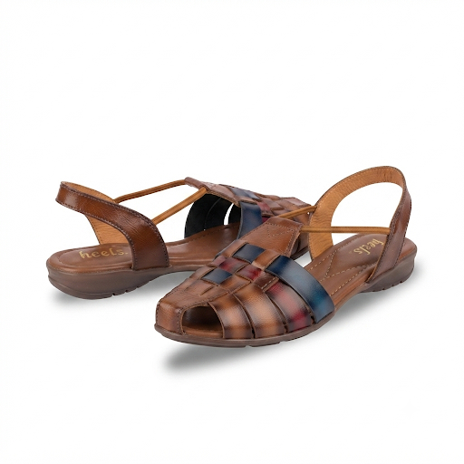 Alvira Ethnic Leather Roman Sandals