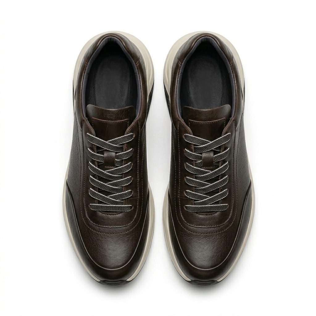 Kai Premium Leather Lace Up Sneakers