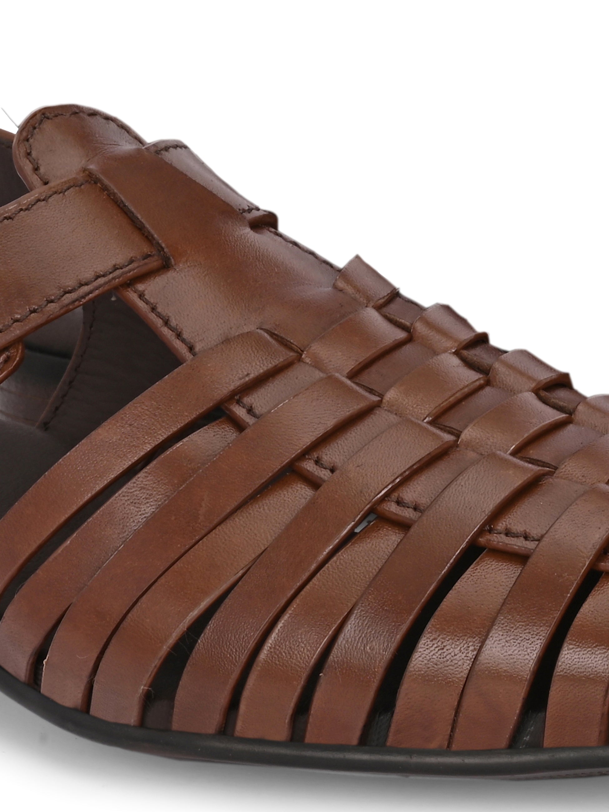 Ajrakh Strappy Leather Roman Sandals