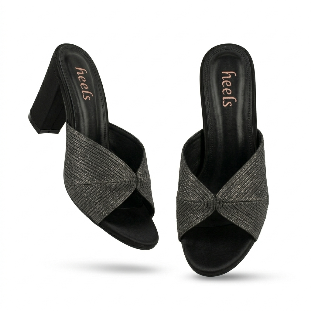 Jenny Fancy Peep Toe Block Heels
