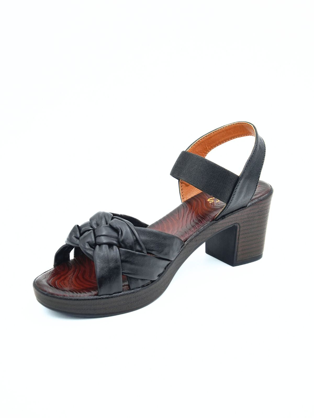 Yeezu Leather Knot Block Heels