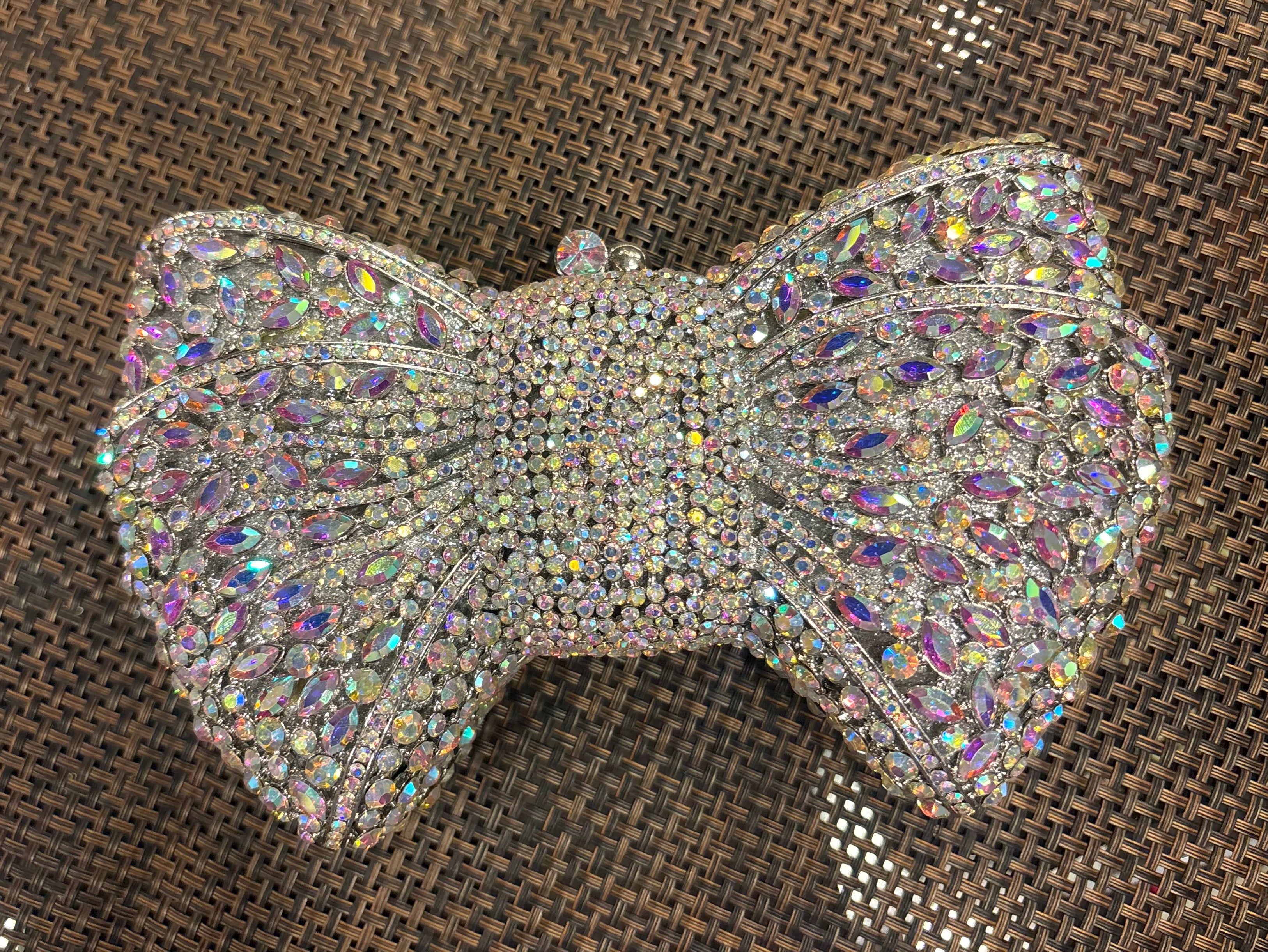 Embellished Bling Bow Clutch Sling Bag