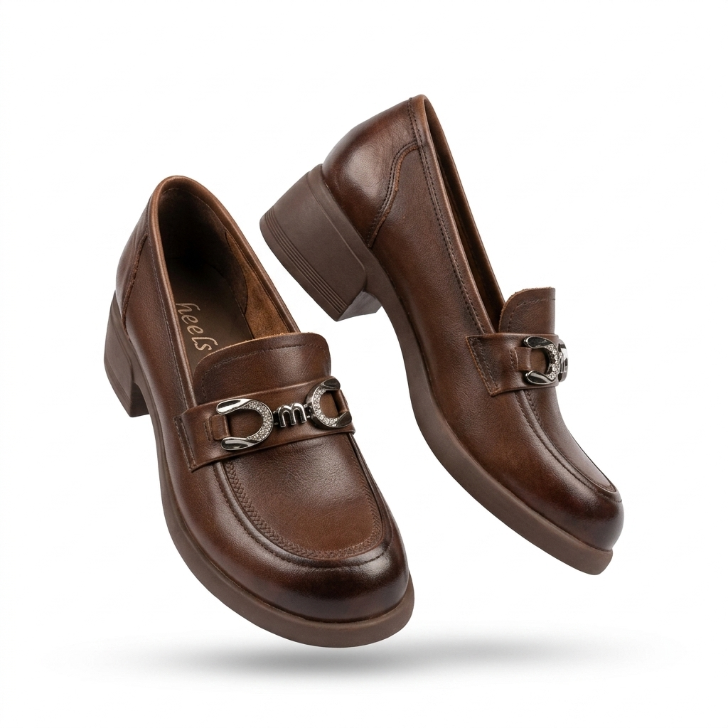 Kelly Premium Leather Mid Heel Loafers