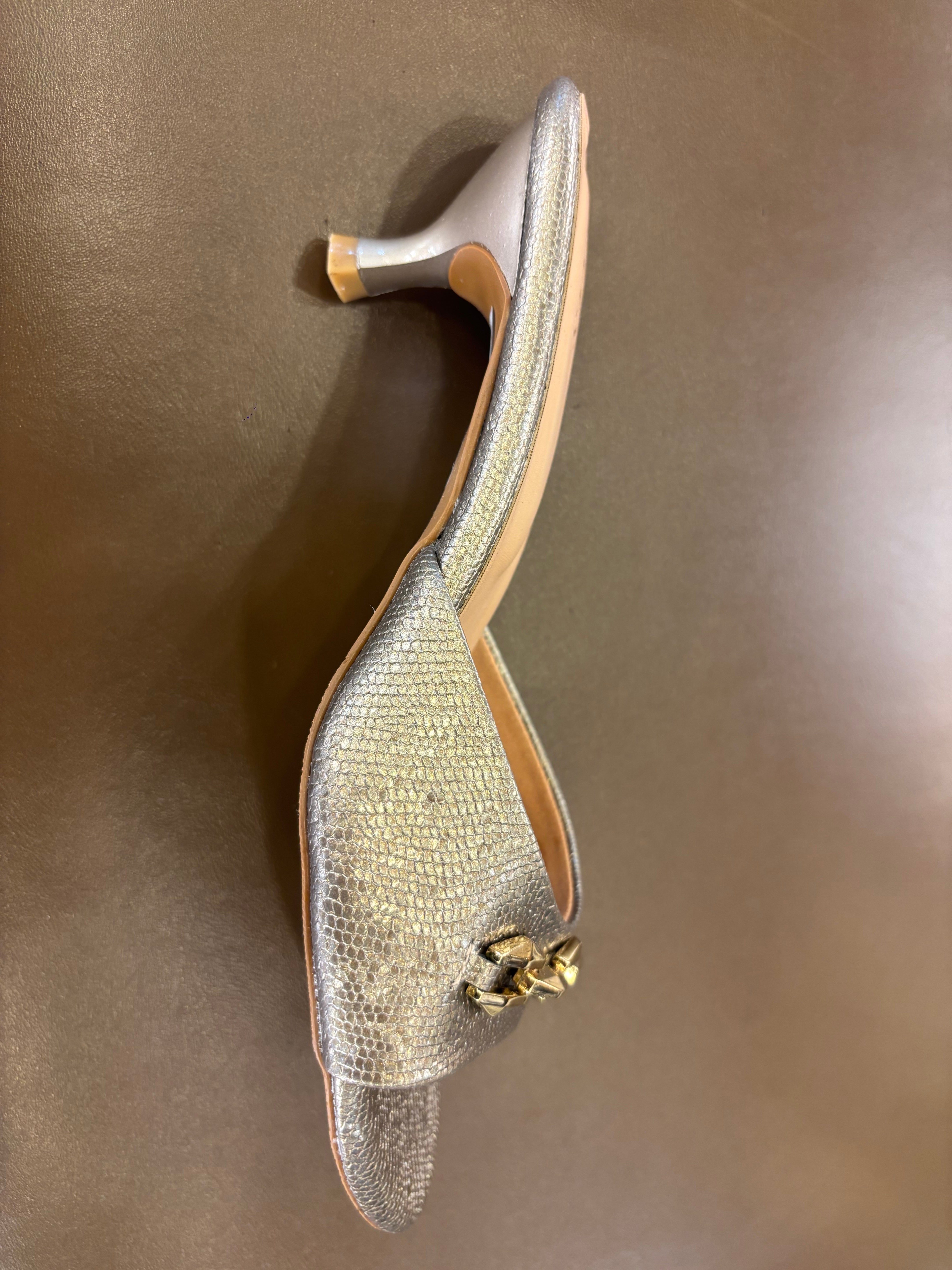 Kim Premium Peep Toe Slip On Kitten Heels
