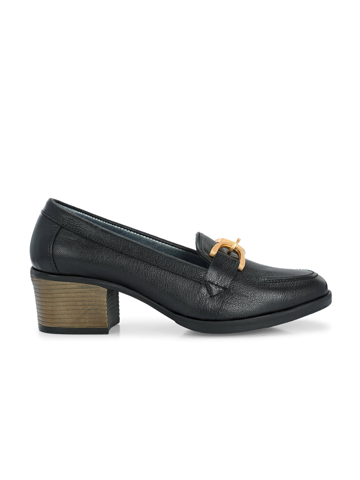 Melly Leather Buckle Block Heels