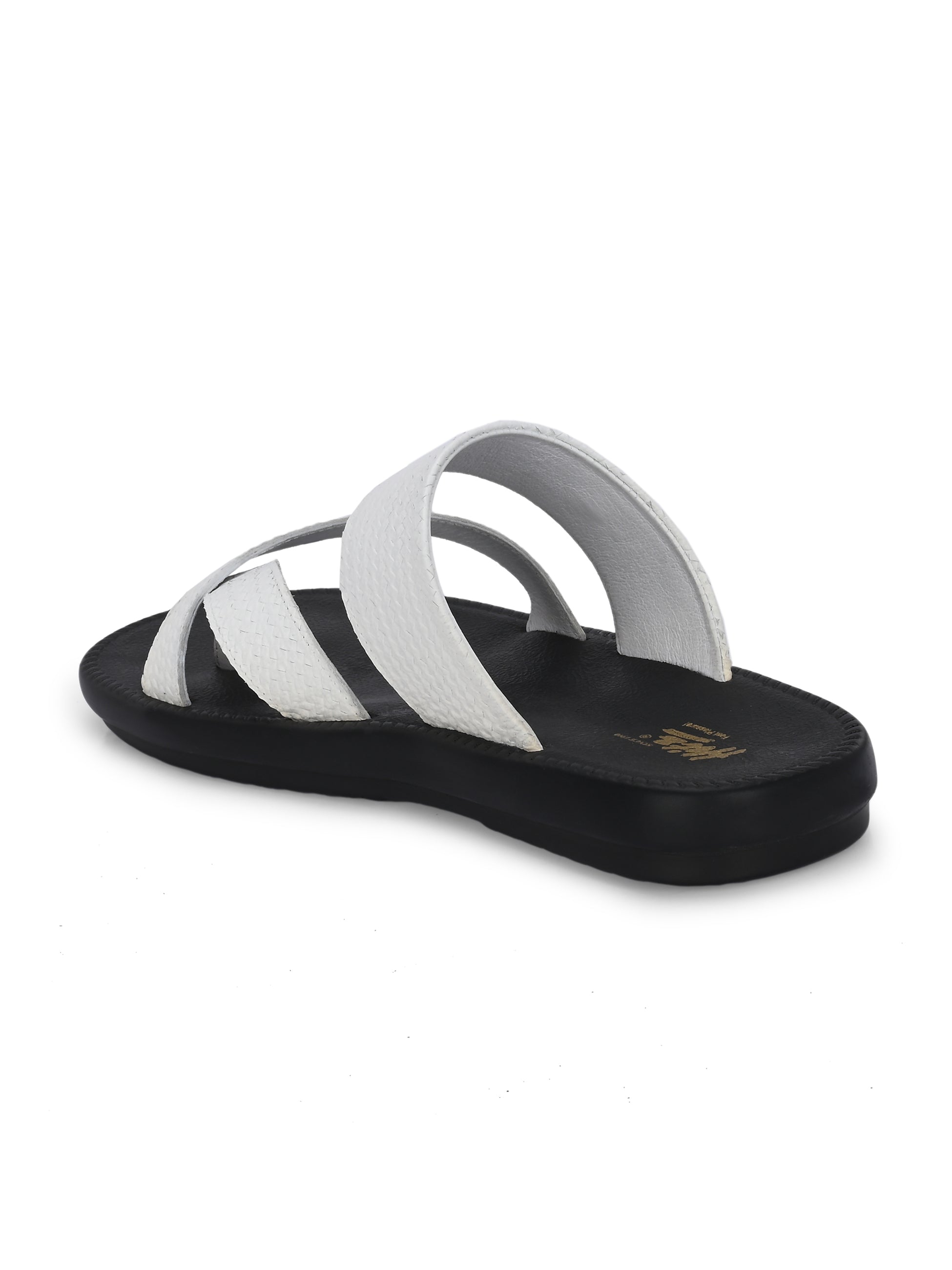 Lustral White Leather Slippers