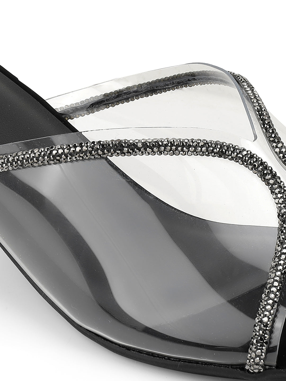 Felipe Transparent Kitten Heel Mules