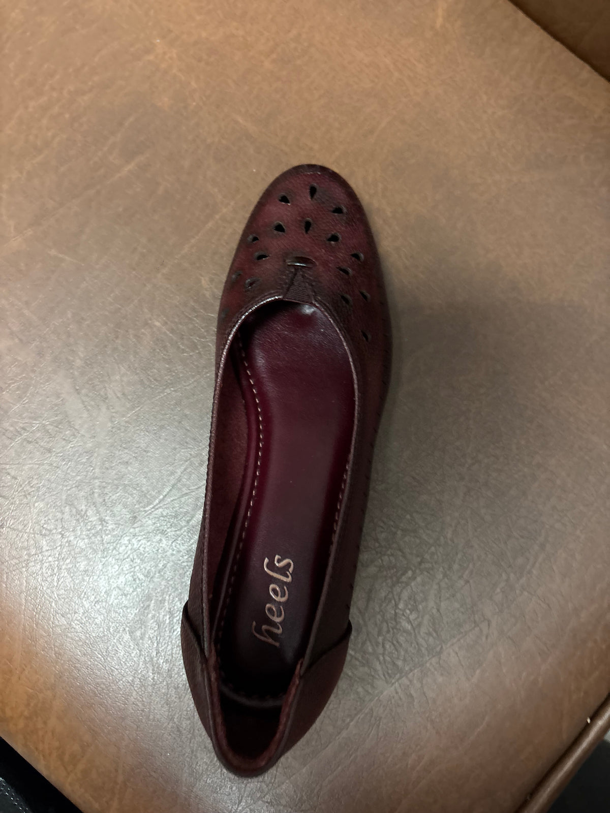 Lynda Perforated Leather Wedge Ballerinas