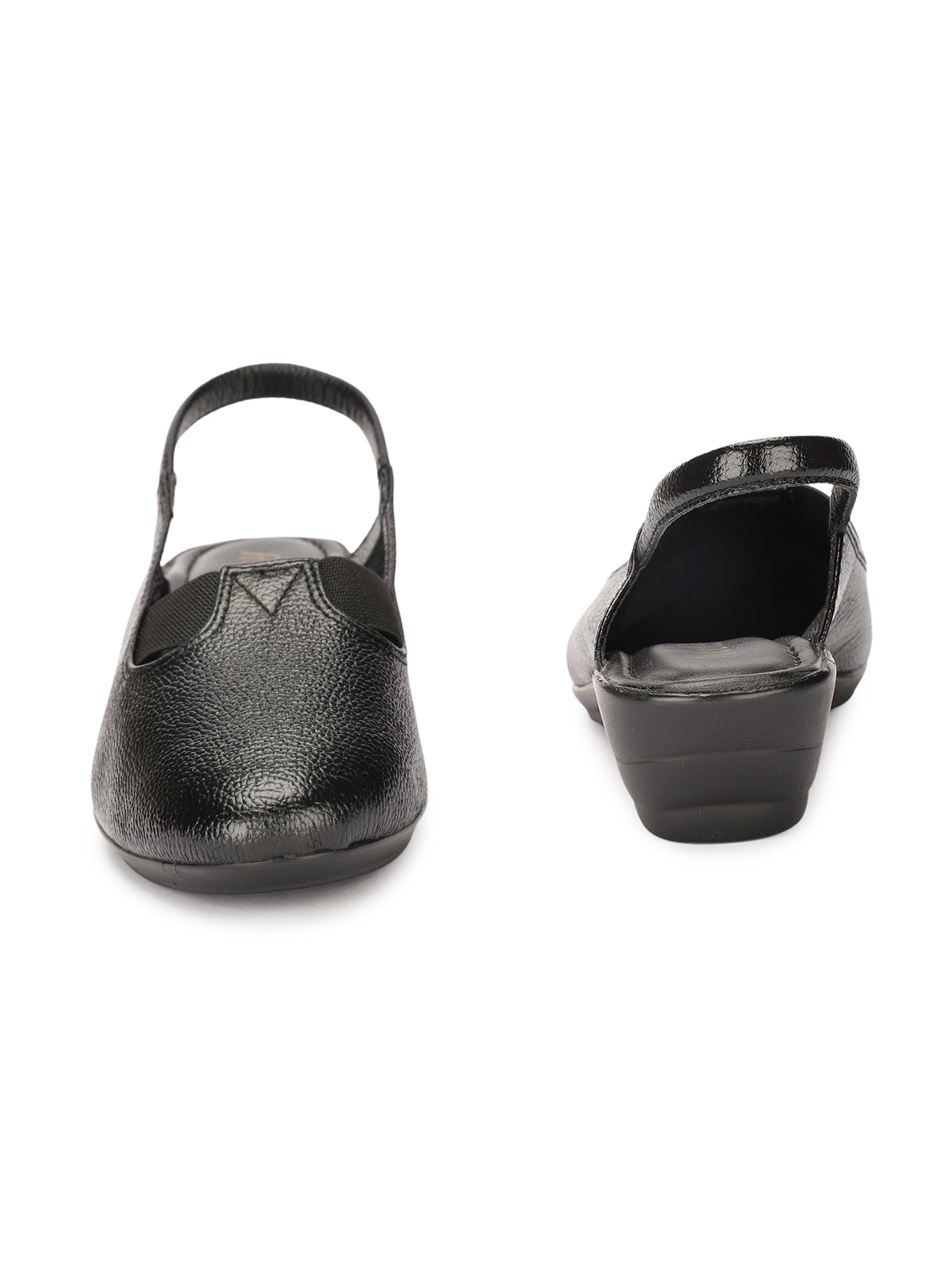 Ella Leather Back Elastic Wedge Heel Loafers - The Heels India