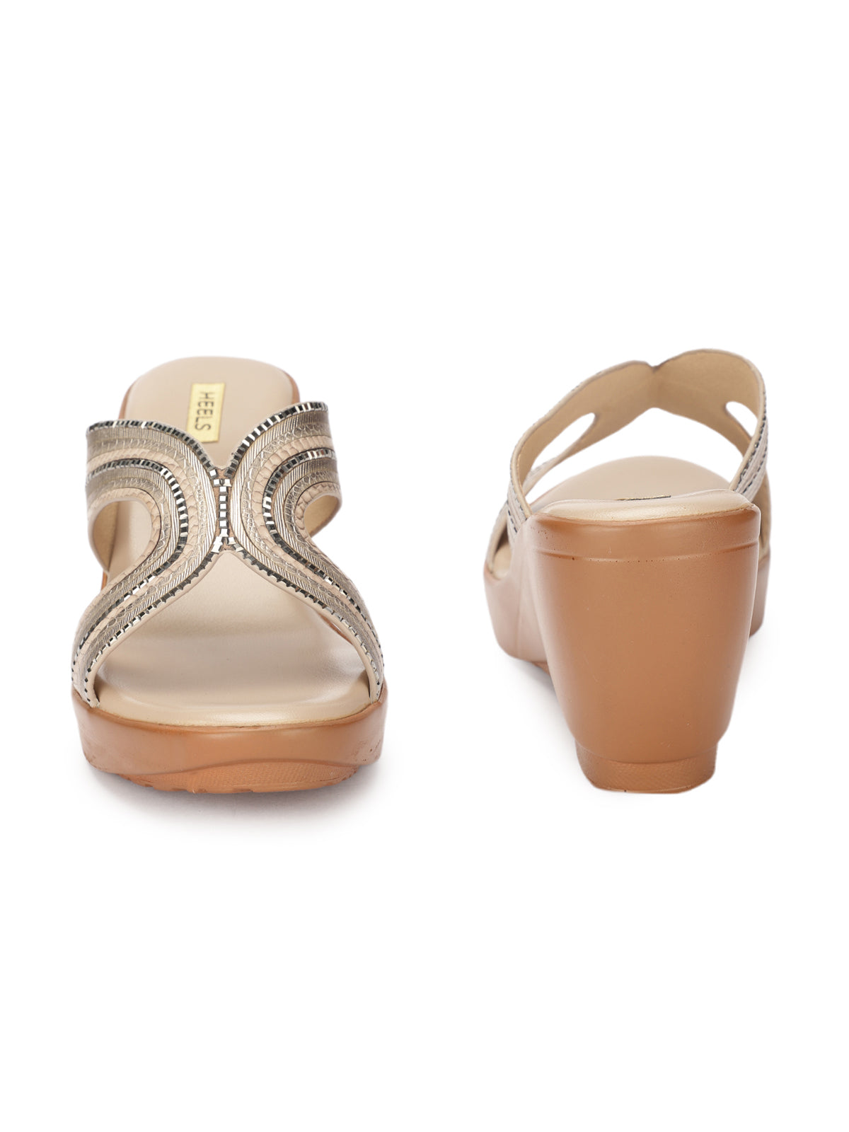 Vistoria Embellished Wedge Peep Toe Heels