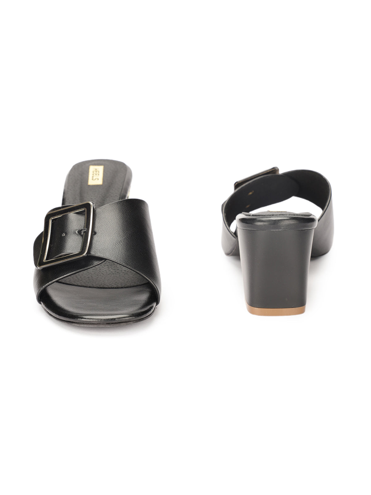 Estiva Slide Block Peep Toe Heels