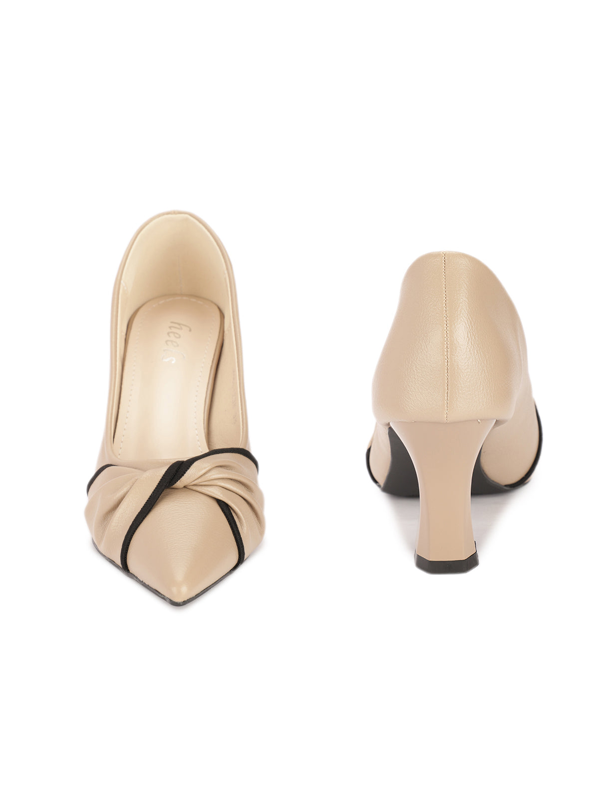 Lyon Swirl Block Heel Pumps (khaki