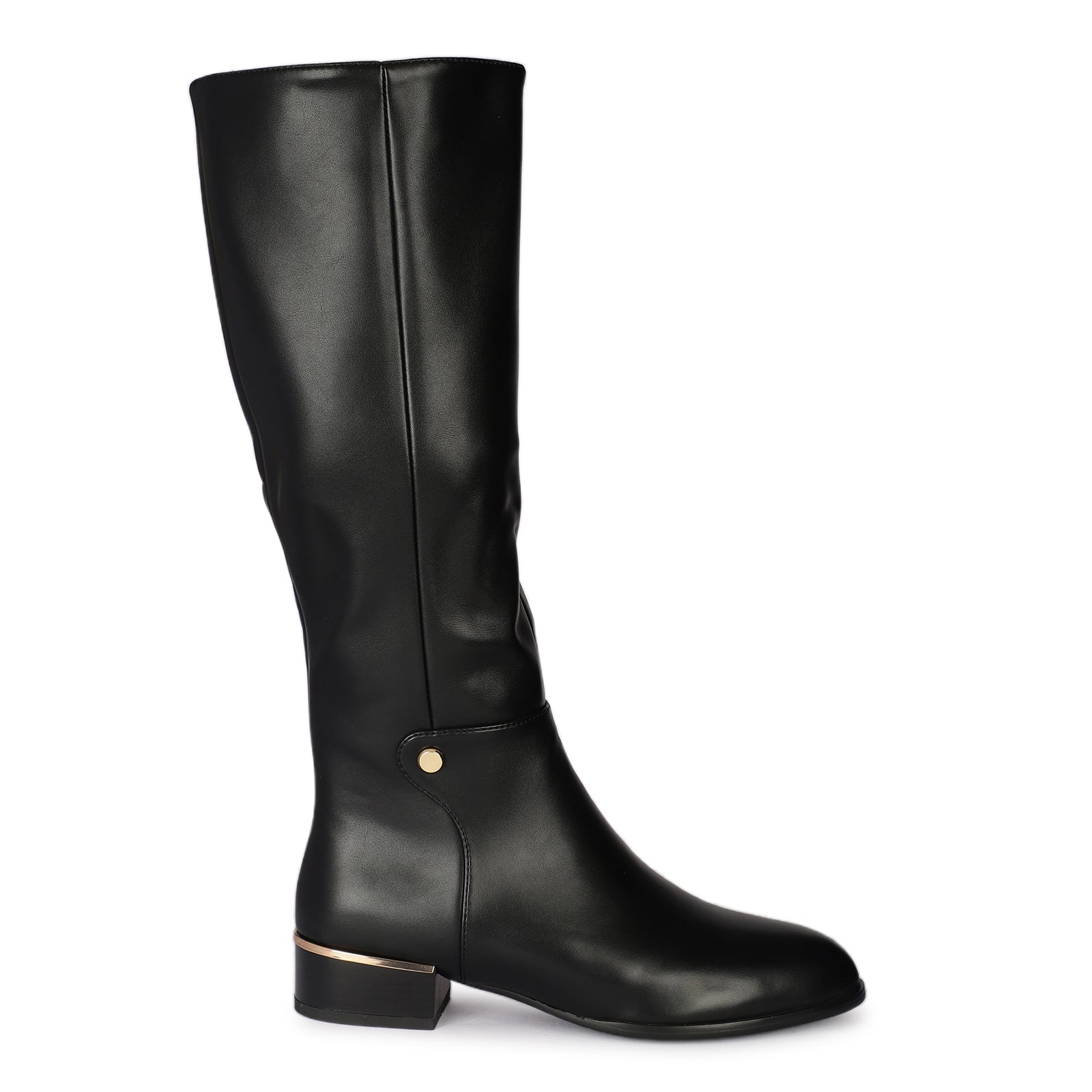 Crimson Premium Knee High Boots with Low Heels