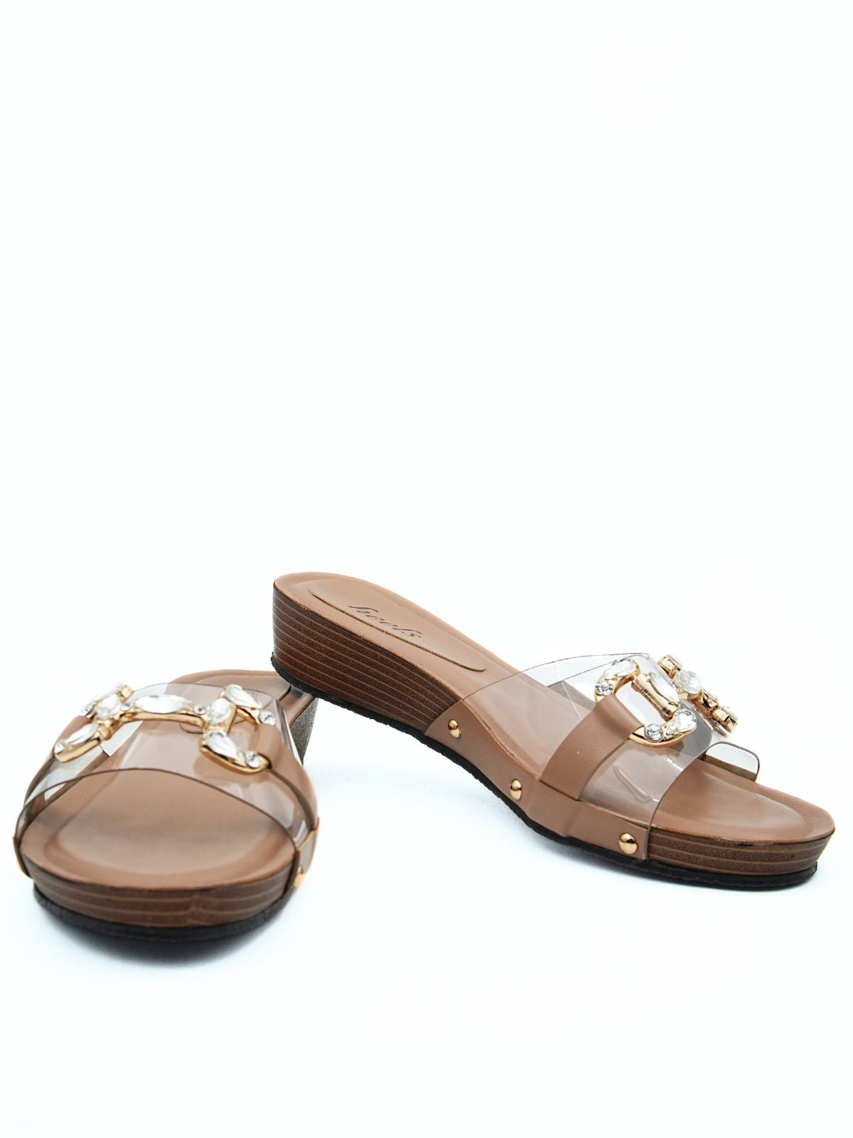 Julia Clear Buckled Sliders