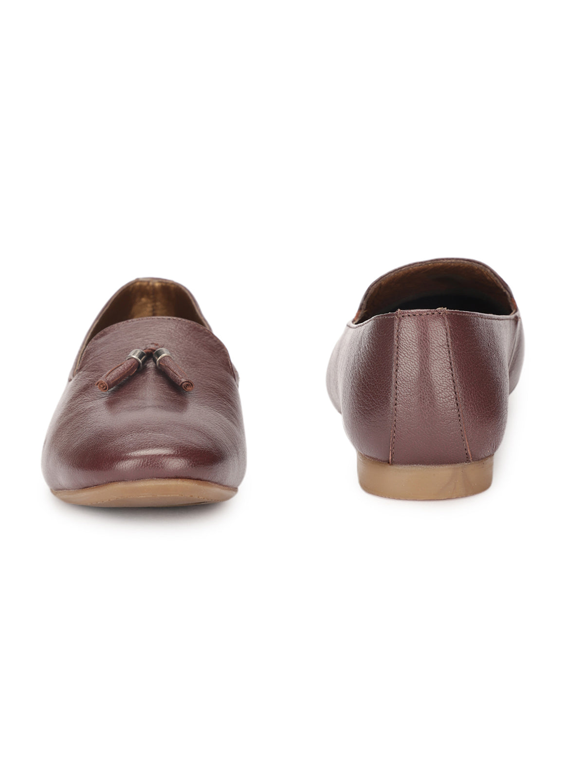 Clinton Leather Tassel Cushioned Loafers - The Heels India